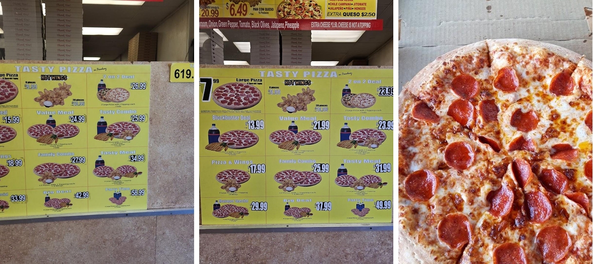 Tasty Pizza Menu
