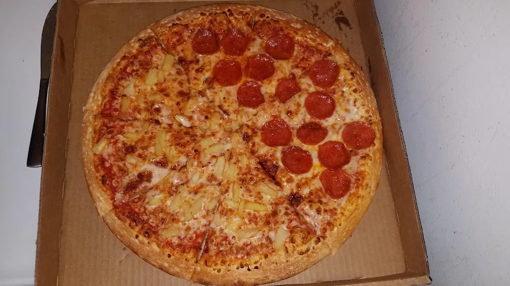 Half Pepperoni Half Pineapple